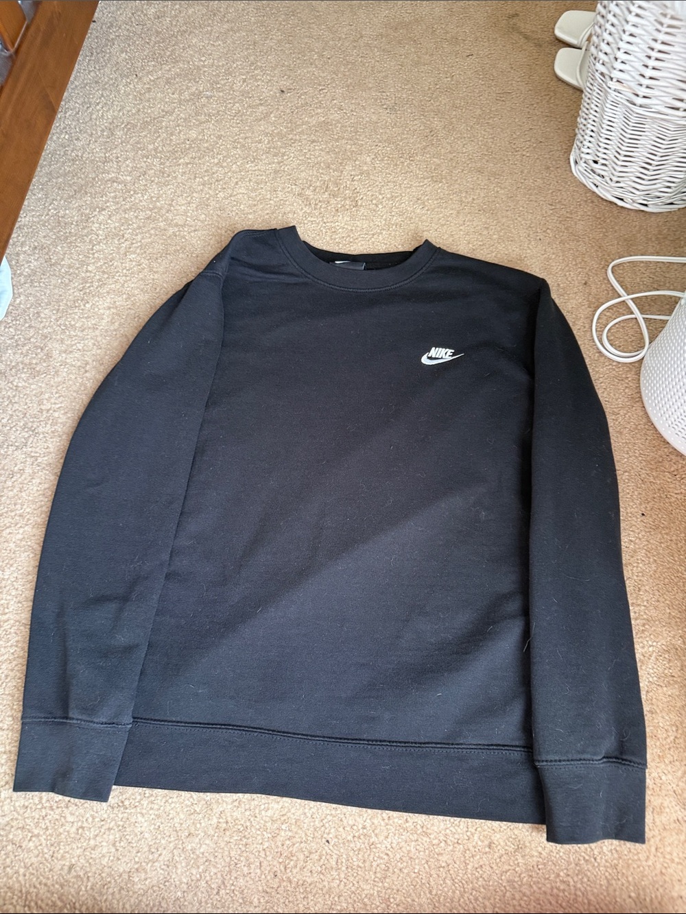 Nike Black Crewneck Sweatshirt with White Swoosh